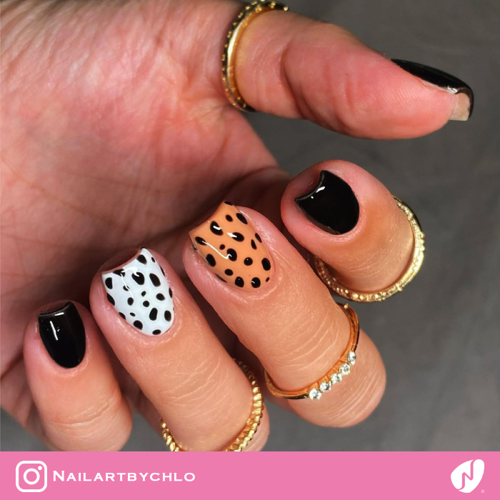 Dalmatian Accent Nails